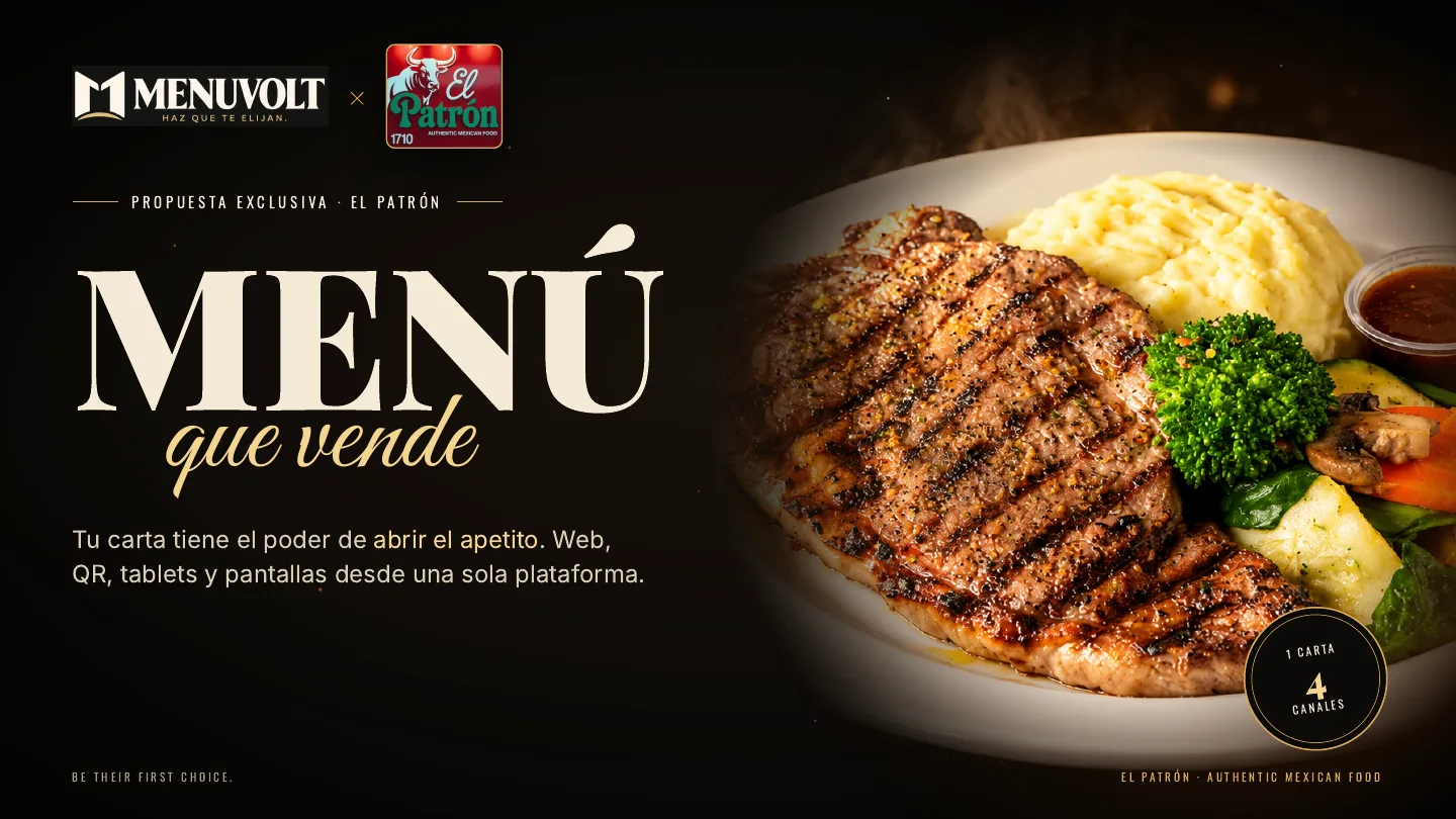 Lámina 1 de la presentación MenuVolt × El Patrón
